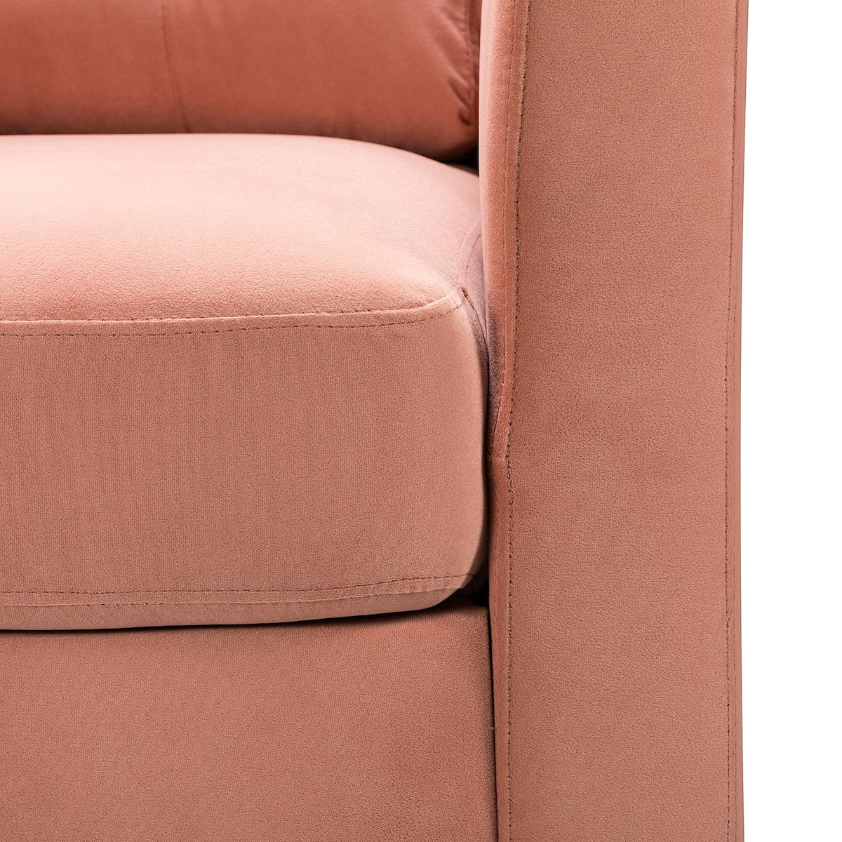 Modern Velvet Thicken Padded Seat Club Chair Accent Chair with Four Tapered Golden Metal Legs