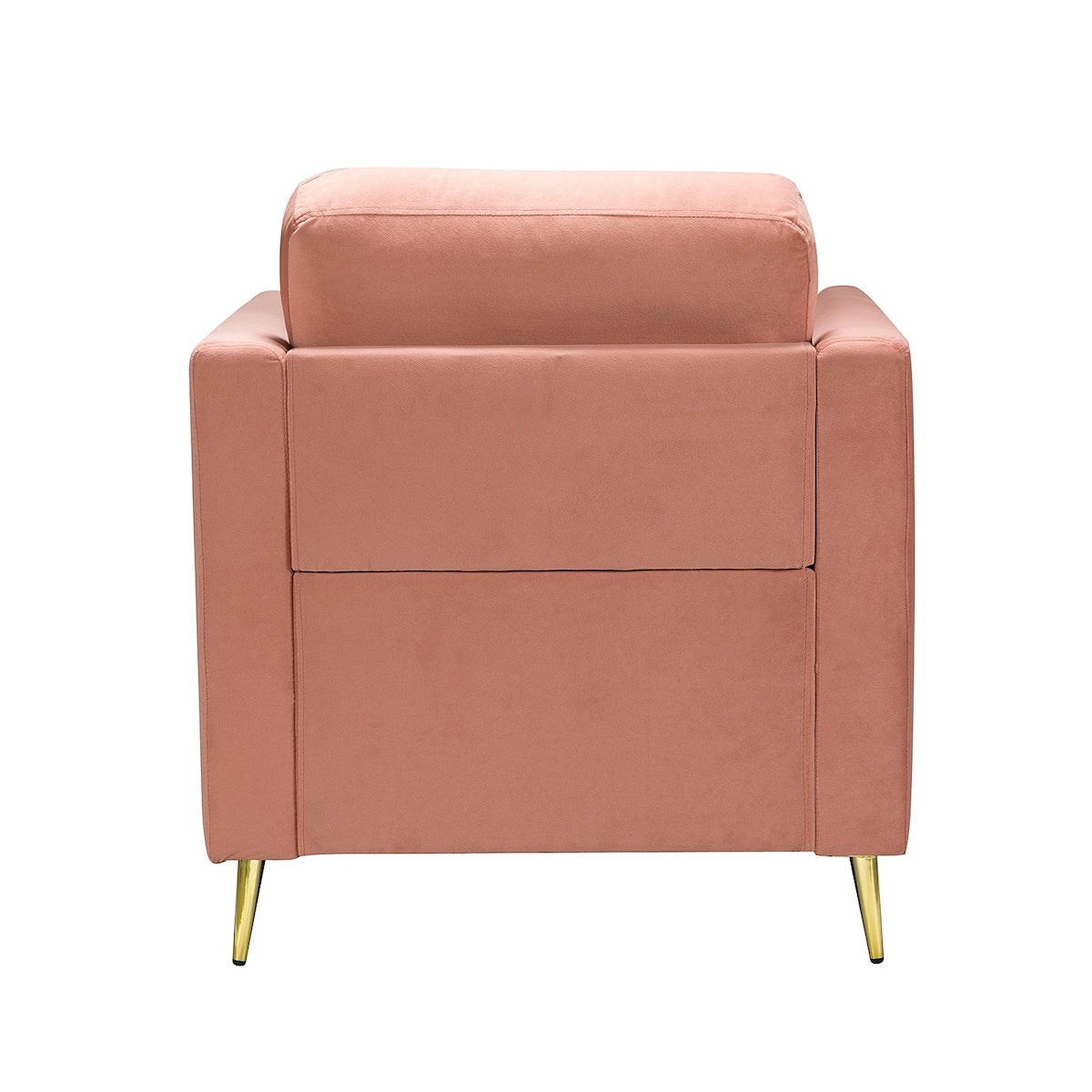 Modern Velvet Thicken Padded Seat Club Chair Accent Chair with Four Tapered Golden Metal Legs