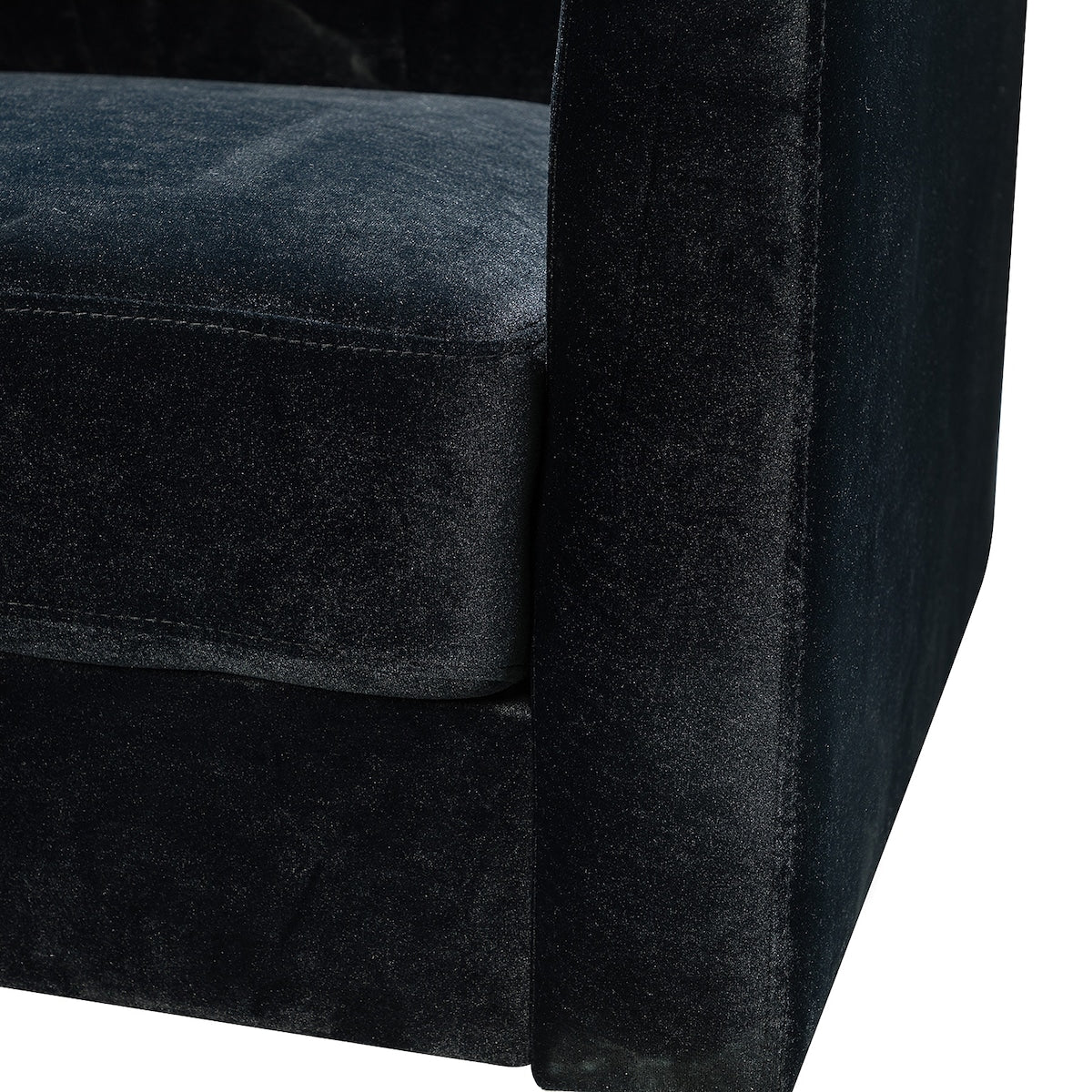 Modern Velvet Thicken Padded Seat Club Chair Accent Chair with Four Tapered Golden Metal Legs