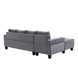 Modern Velvet Tufted L-shape Upholstered Sofa with Chaise Multiple Cushions Sectional Couch