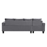 Modern Velvet Tufted L-shape Upholstered Sofa with Chaise Multiple Cushions Sectional Couch