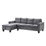 Modern Velvet Tufted L-shape Upholstered Sofa with Chaise Multiple Cushions Sectional Couch