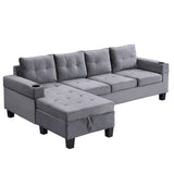 Modern Velvet Tufted L-shape Upholstered Sofa with Chaise Multiple Cushions Sectional Couch