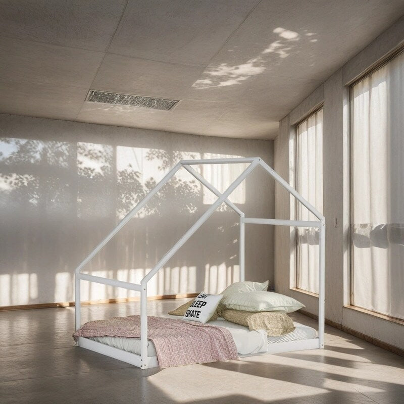 Modern Versatile Design Full Size House Bed Kids Bed Wooden Kids Furniture, White