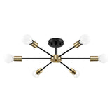 Black/ Gold Sputnik Semi Flush Mount Lamp Close to Ceiling Light Fixture for Living Room/ Kitchen/ Office/ Bedroom/ Foyer