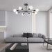 Black/ Gold Sputnik Semi Flush Mount Lamp Close to Ceiling Light Fixture for Living Room/ Kitchen/ Office/ Bedroom/ Foyer
