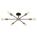 Black/ Gold Sputnik Semi Flush Mount Lamp Close to Ceiling Light Fixture for Living Room/ Kitchen/ Office/ Bedroom/ Foyer