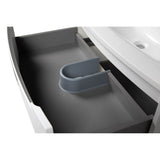 Modern Wall-Mount Bathroom Vanity with Washbasin | Delux Gray Matte Collection with Mirror
