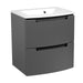 Modern Wall-Mount Bathroom Vanity with Washbasin | Delux Gray Matte Collection with Mirror