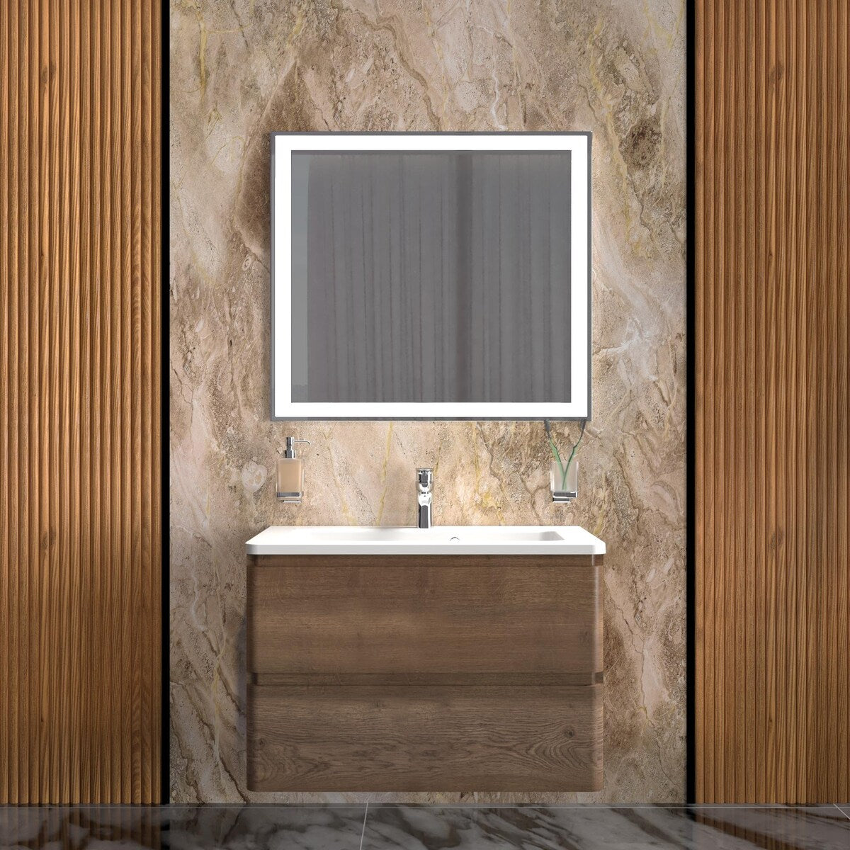 Wall-Mounted Bathroom Vanity with Washbasin Comfort Collection No Mirror