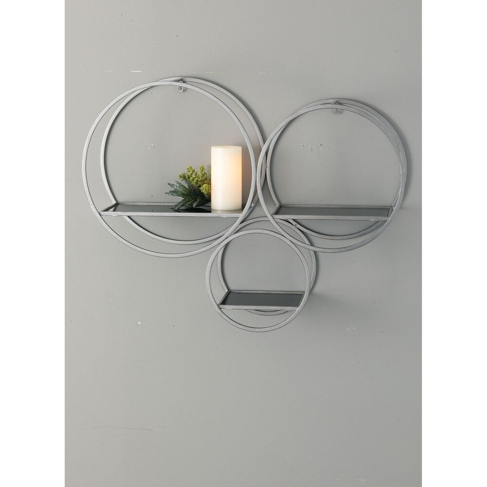 Sullivans Modern Wall Shelves - 3 Cirlce Shelf - 30.75"L x 8"W x 23.5"H