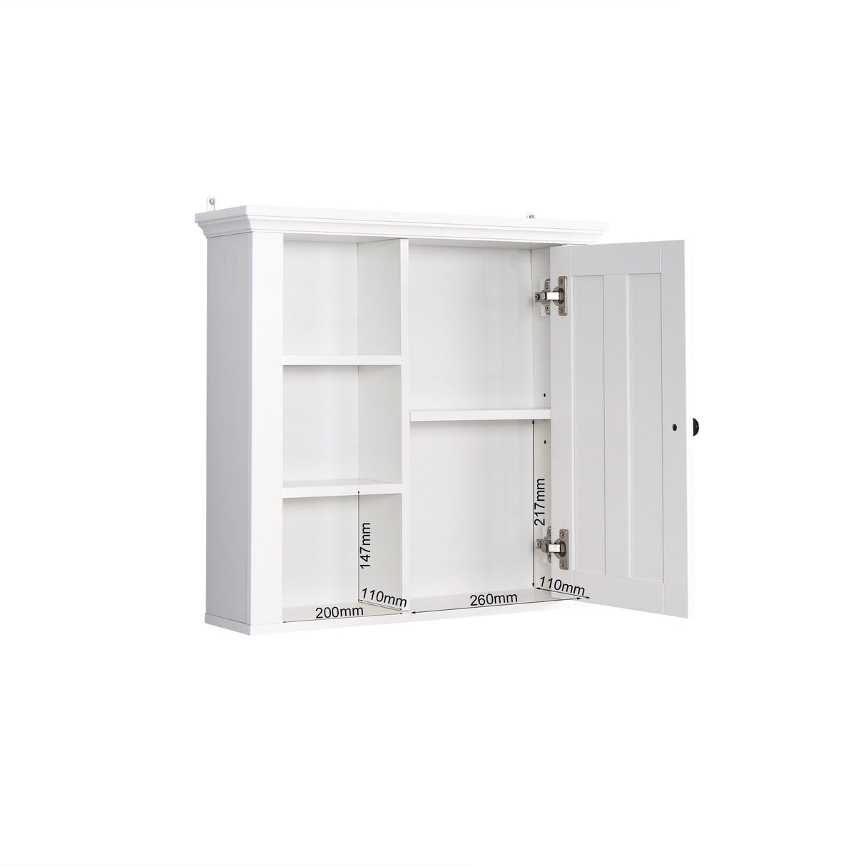 Modern White Bathroom Wooden Wall Cabinet with Door and Shelf