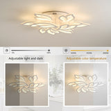 Modern White Multi-Leave Shape Semi Flush Mount LED Ceiling Light for Kitchen Bedroom Hallway