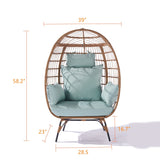 Modern Wicker Egg Chair with 5 Cushions: Comfortable and Durable Lounger for Patio, Backyard, and Living Room
