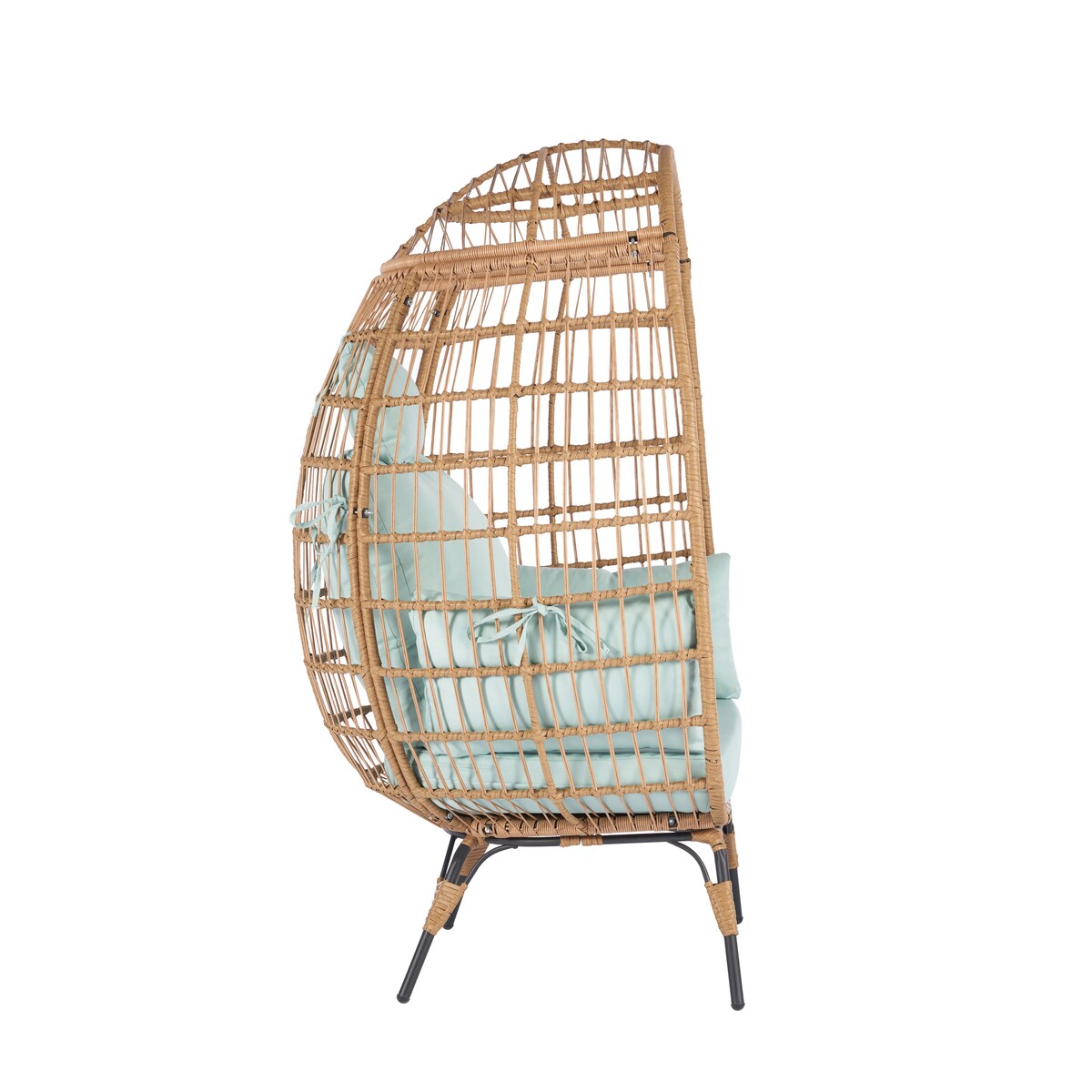 Modern Wicker Egg Chair with 5 Cushions: Comfortable and Durable Lounger for Patio, Backyard, and Living Room