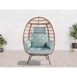 Modern Wicker Egg Chair with 5 Cushions: Comfortable and Durable Lounger for Patio, Backyard, and Living Room