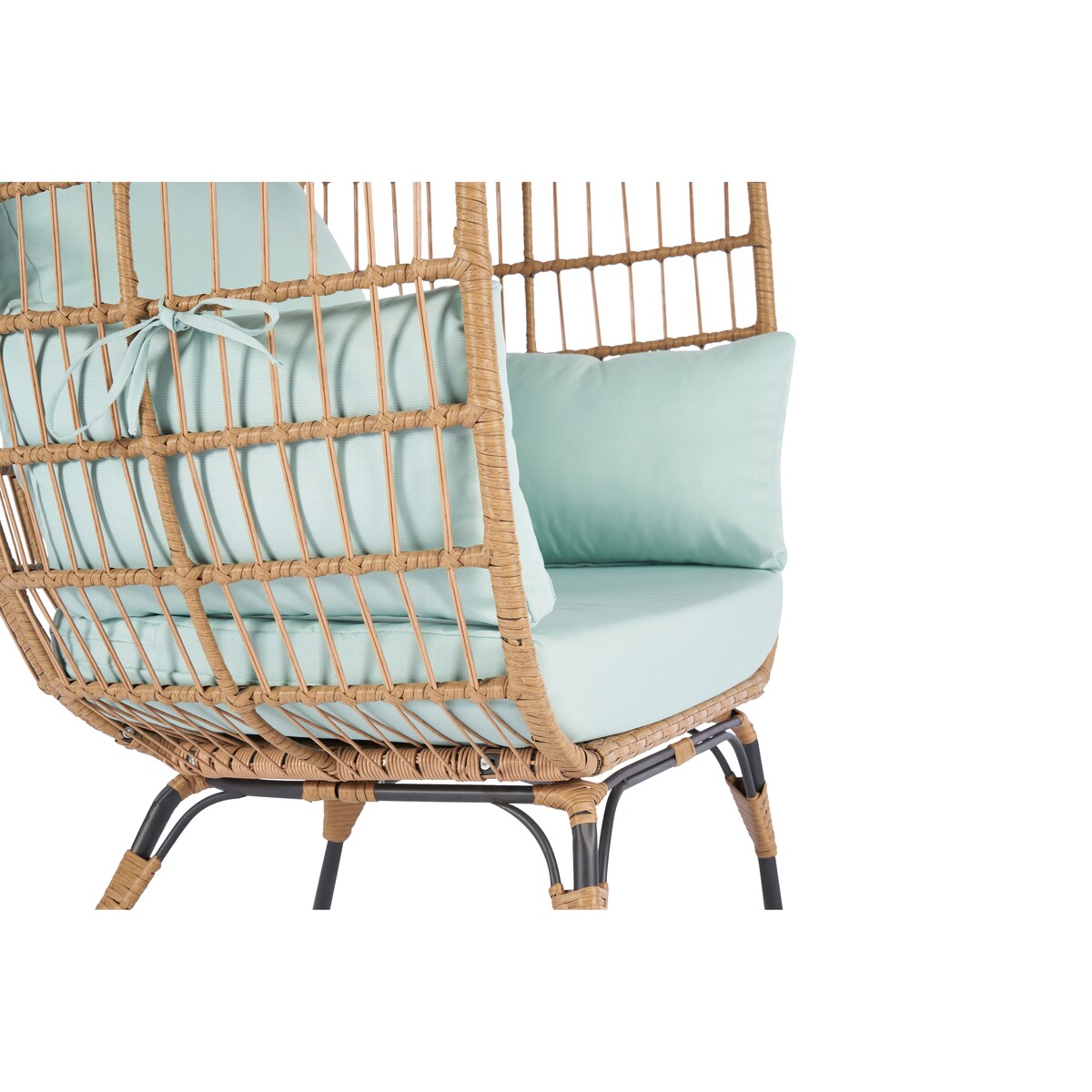 Modern Wicker Egg Chair with 5 Cushions: Comfortable and Durable Lounger for Patio, Backyard, and Living Room
