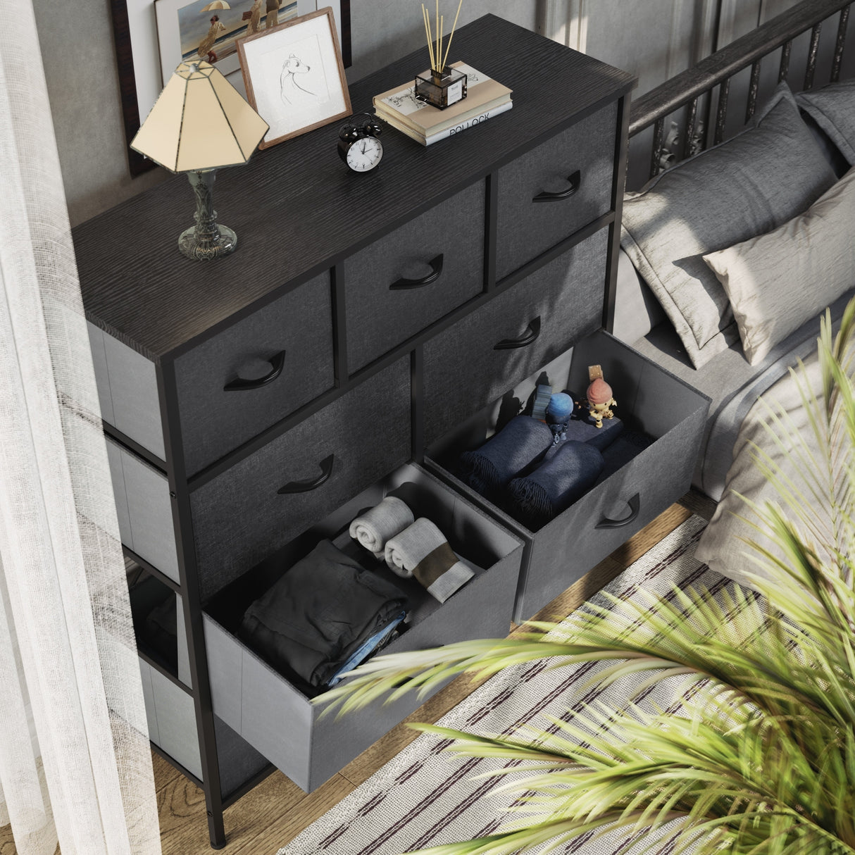 Modern 9-drawer Bedroom Dresser Storage Tower