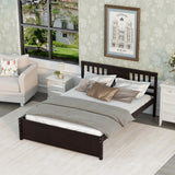Modern Wood Bed Frame with Headboard, 12" Under-Bed Storage