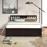 Modern Wood Bed Frame with Headboard, 12" Under-Bed Storage