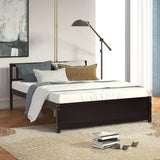 Modern Wood Bed Frame with Headboard, 12" Under-Bed Storage