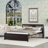 Modern Wood Bed Frame with Headboard, 12" Under-Bed Storage