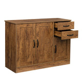 Modern Wood Buffet Sideboard With 2 Doors And 2 Drawers