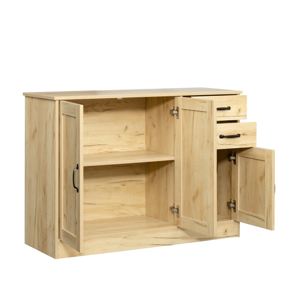 Modern Wood Buffet Sideboard With 2 Doors And 2 Drawers