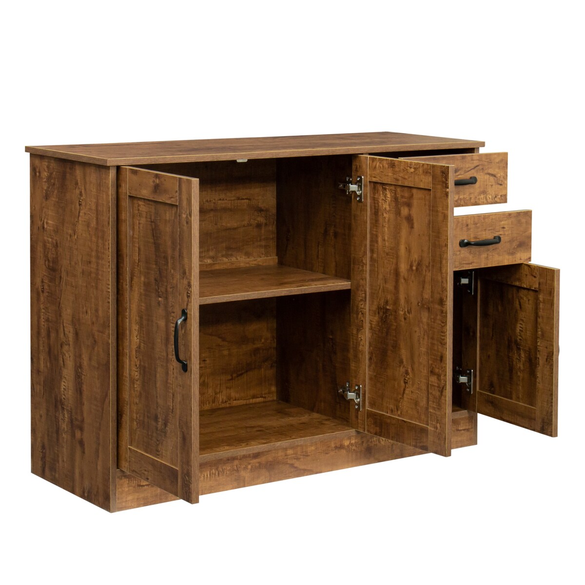 Modern Wood Buffet Sideboard With 2 Doors And 2 Drawers