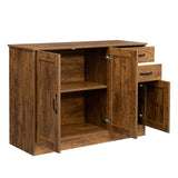 Modern Wood Buffet Sideboard With 2 Doors And 2 Drawers