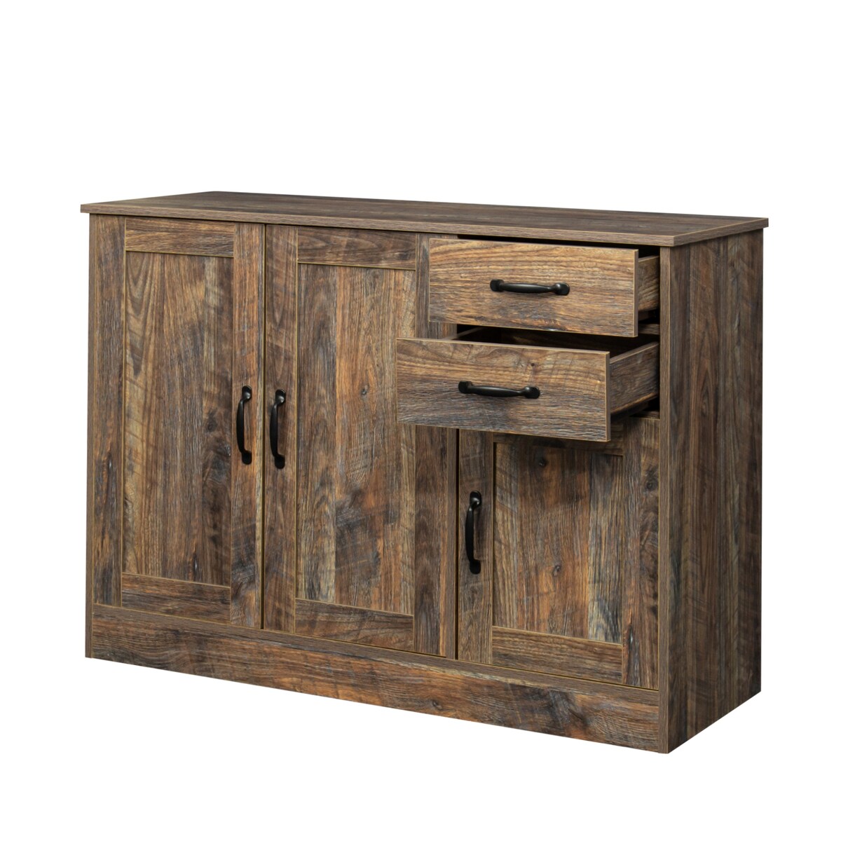 Modern Wood Buffet Sideboard With 2 Doors And 2 Drawers