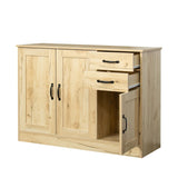 Modern Wood Buffet Sideboard With 2 Doors And 2 Drawers