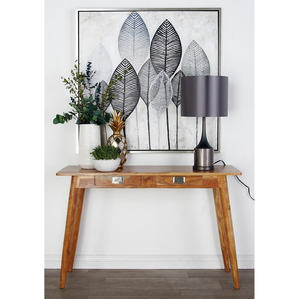 Modern Wood Stained Console Table - 45 x 16 x 30