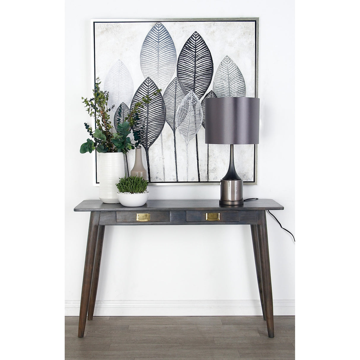 Modern Wood Stained Console Table - 45 x 16 x 30