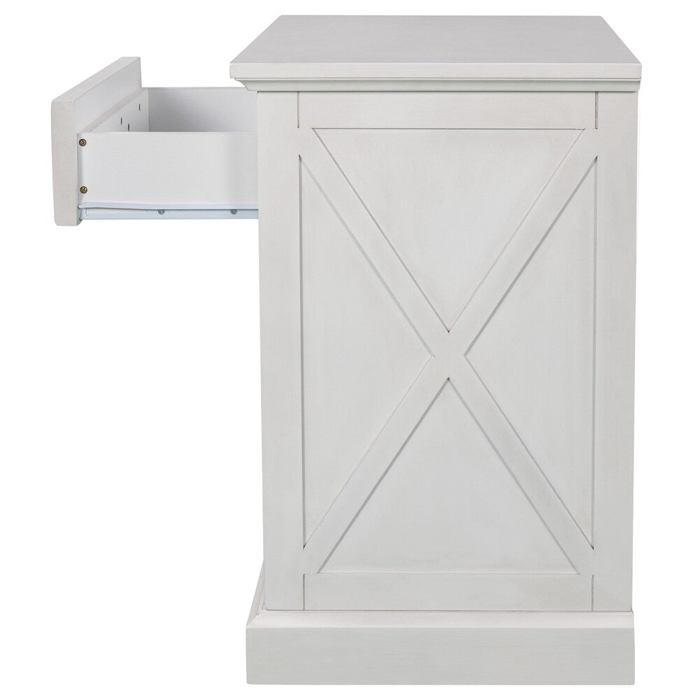 Modern Wooden Nightstand with Drawers Storage