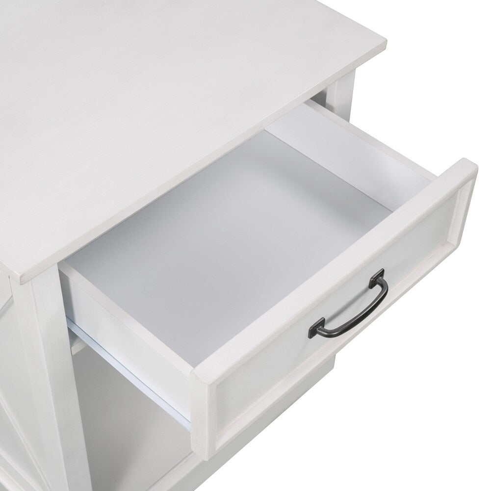 Modern Wooden Nightstand with Drawers Storage