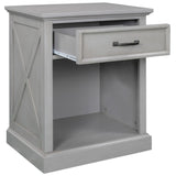 Modern Wooden Nightstand with Drawers Storage