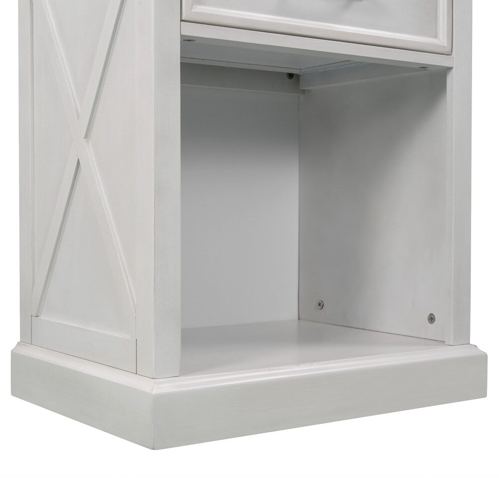 Modern Wooden Nightstand with Drawers Storage
