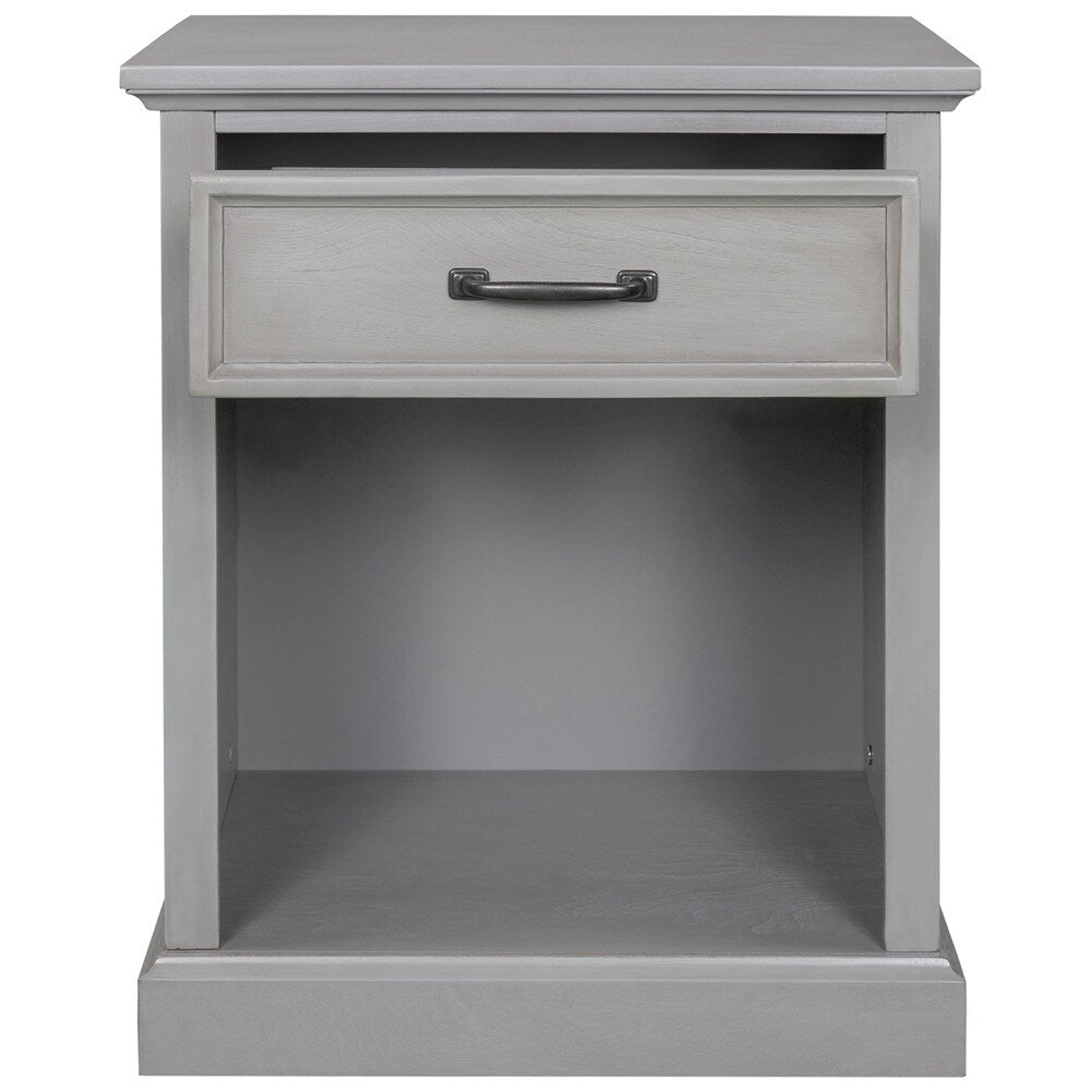 Modern Wooden Nightstand with Drawers Storage
