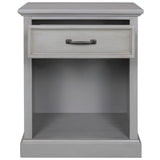 Modern Wooden Nightstand with Drawers Storage