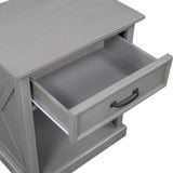 Modern Wooden Nightstand with Drawers Storage