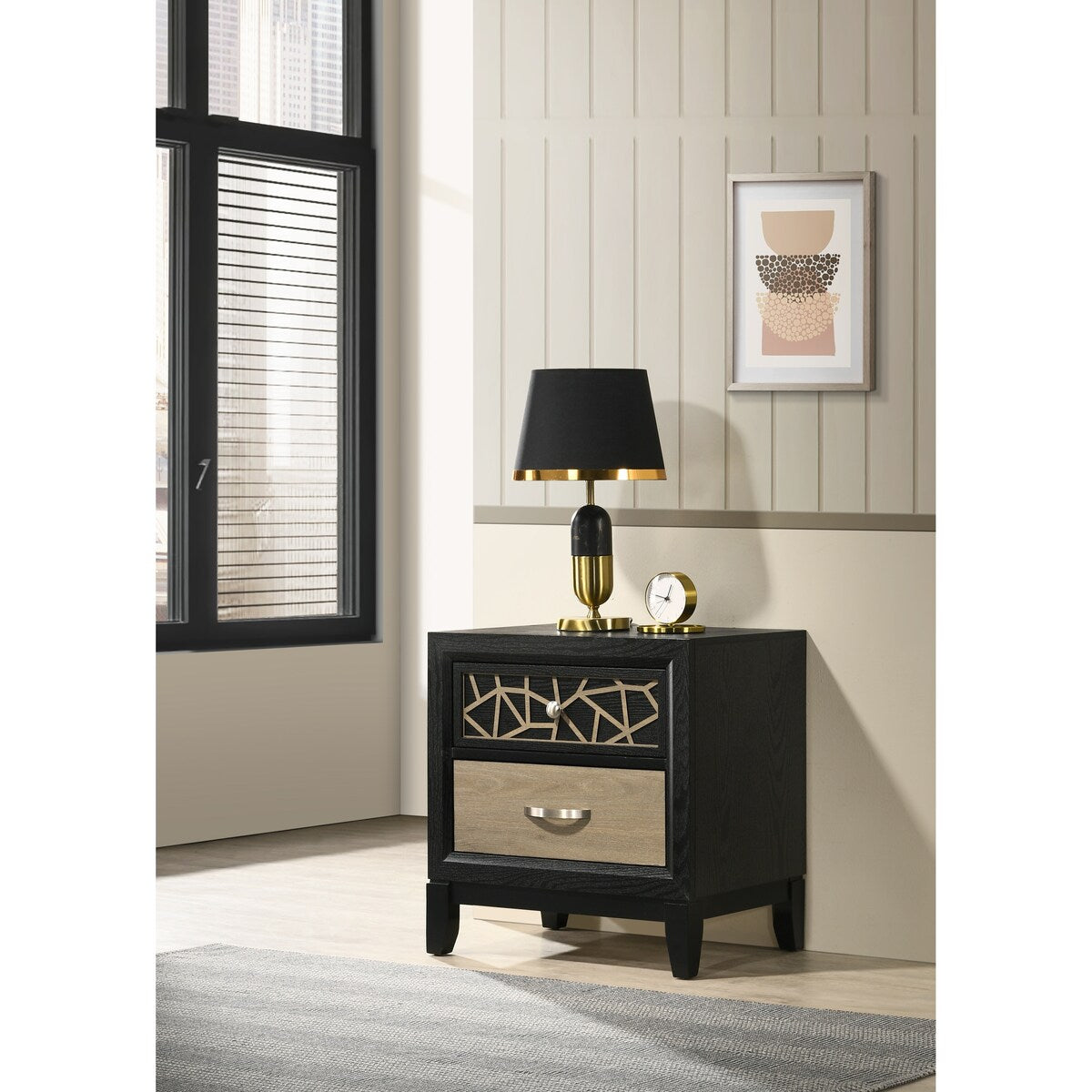 Modern & Contemporary King 4PC Bedroom Set Made With Wood