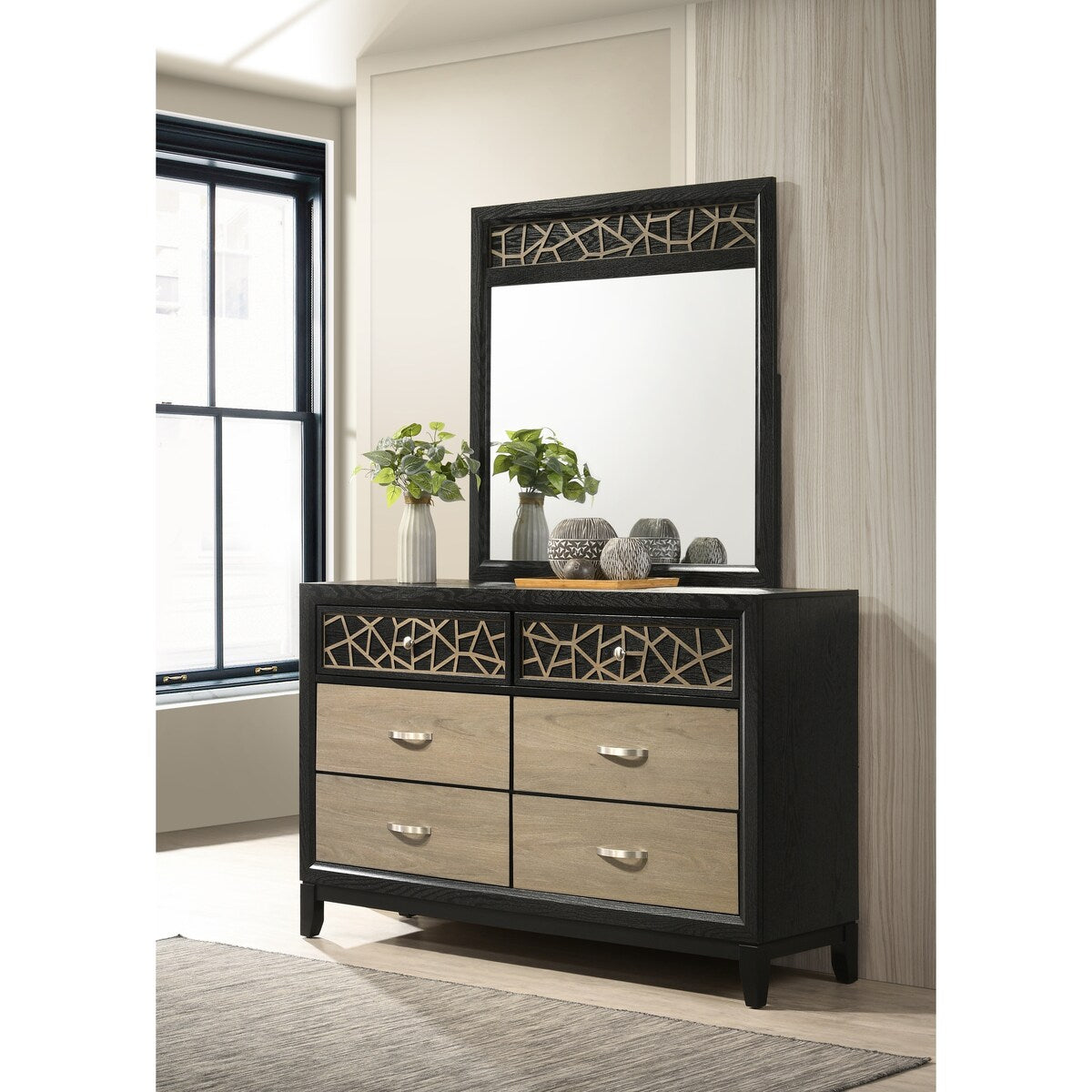 Modern & Contemporary King 4PC Bedroom Set Made With Wood