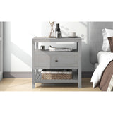 Modern & Contemporary Pine wood+MDF , Nightstand with Drawers Storage for Living Room/Bedroom and Other Sences