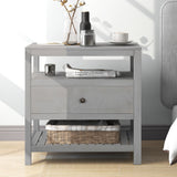 Modern & Contemporary Pine wood+MDF , Nightstand with Drawers Storage for Living Room/Bedroom and Other Sences