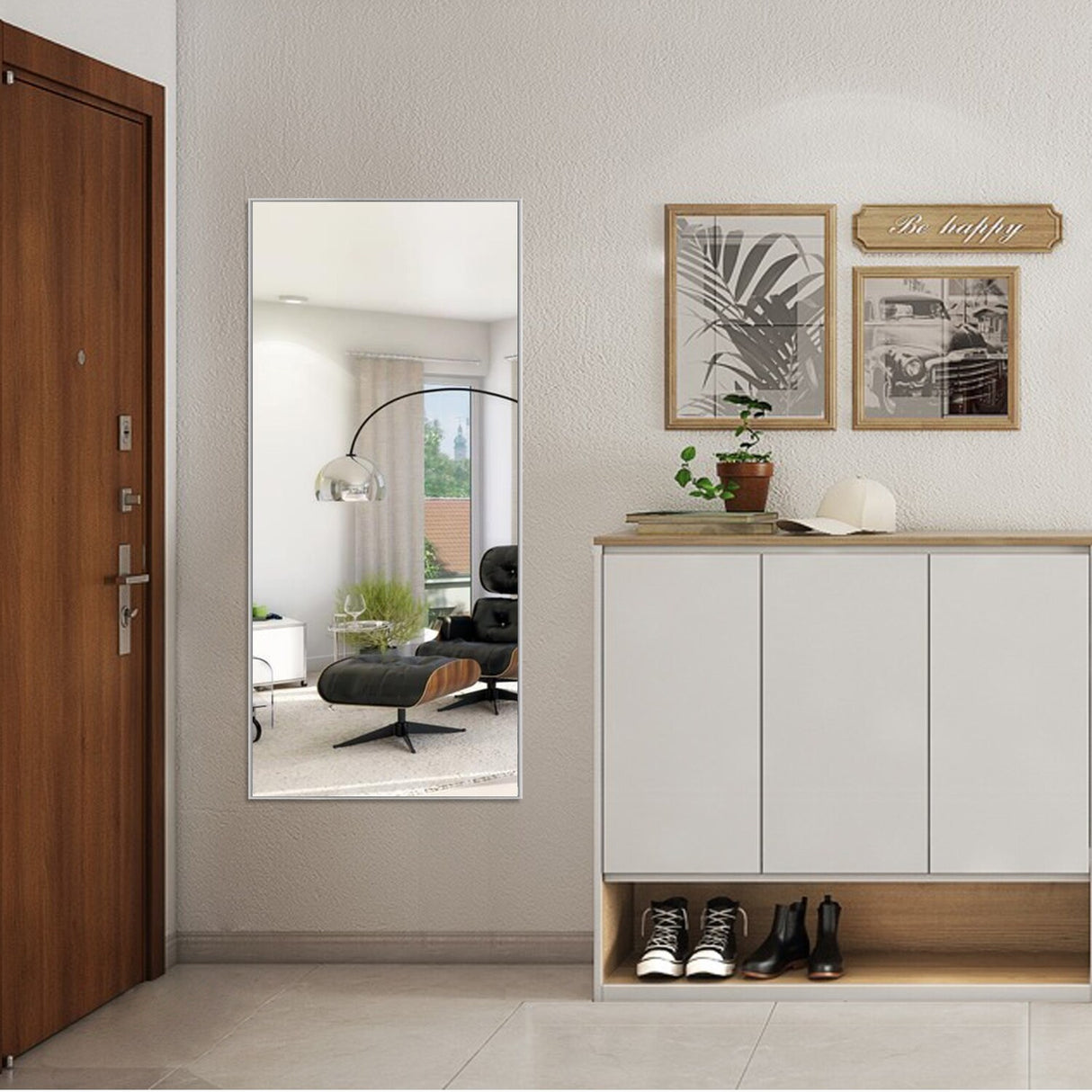 Modern and Contemporary Thin Frame Wall Mirror Full Length Mirror