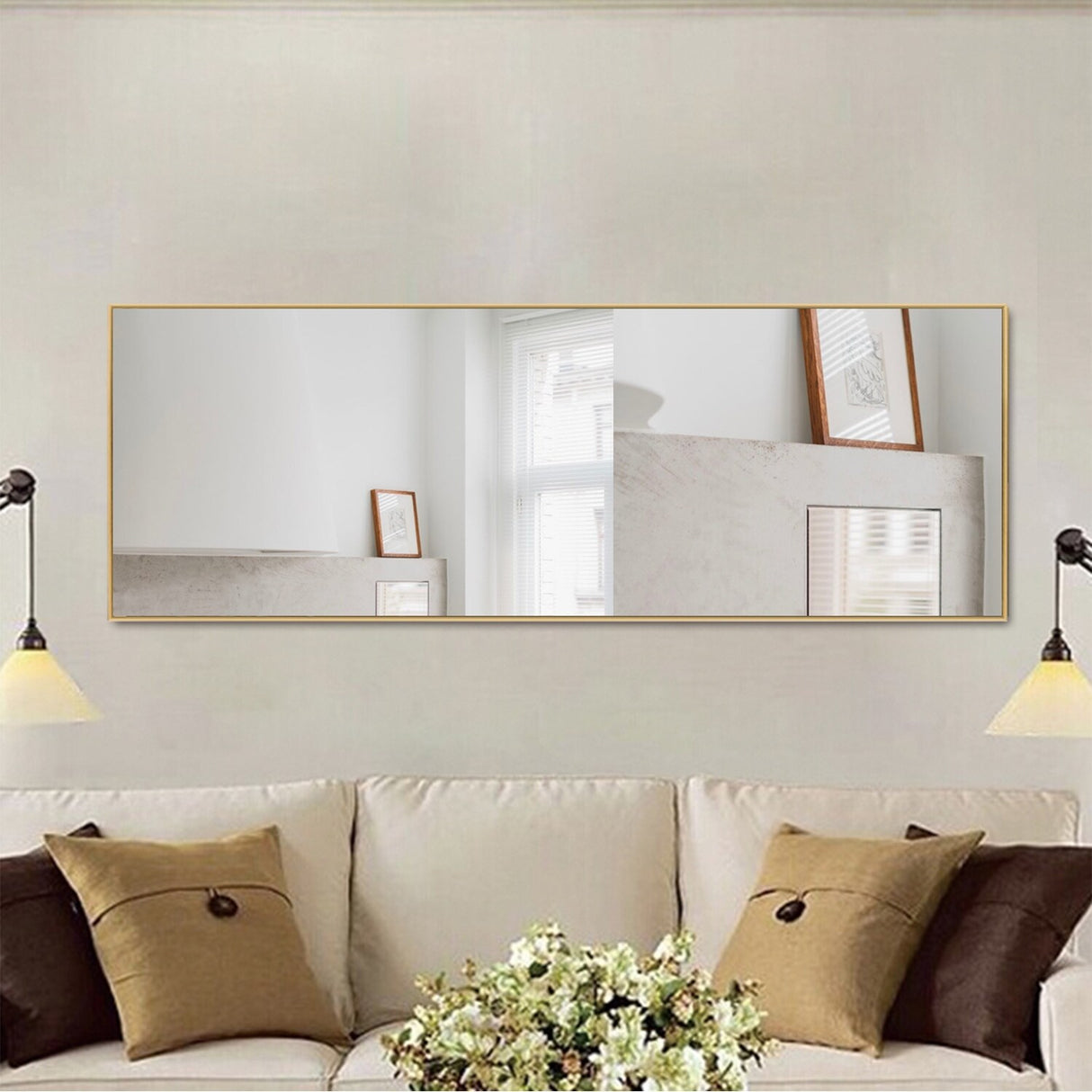 Modern and Contemporary Thin Frame Wall Mirror Full Length Mirror
