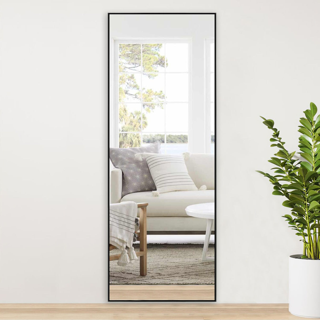 Modern and Contemporary Thin Frame Wall Mirror Full Length Mirror