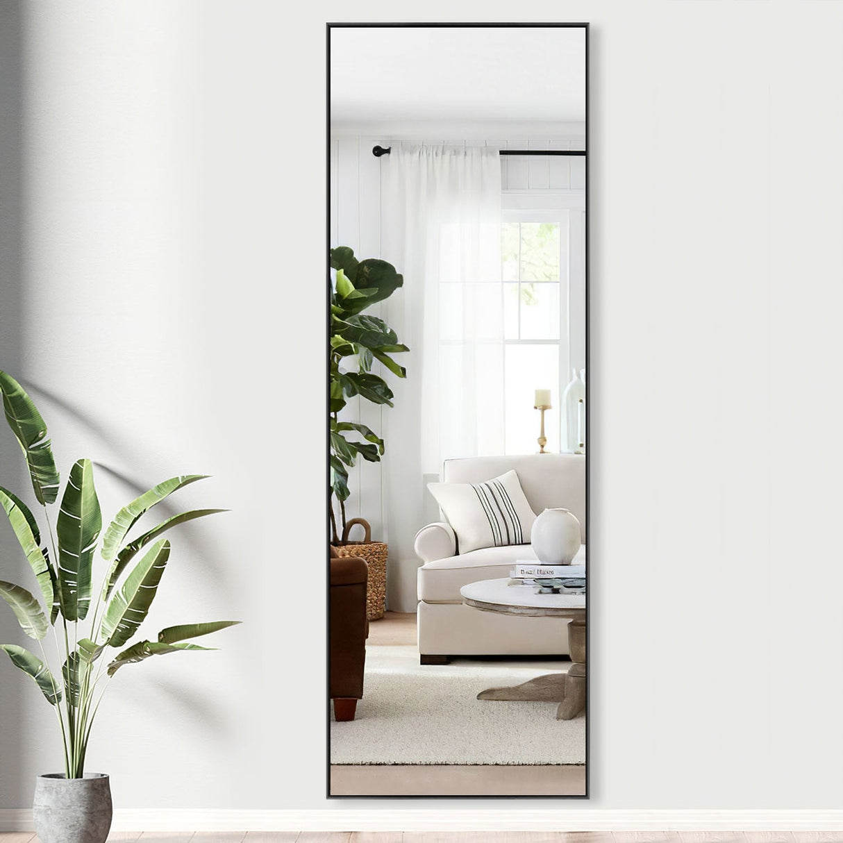 Modern and Contemporary Thin Frame Wall Mirror Full Length Mirror