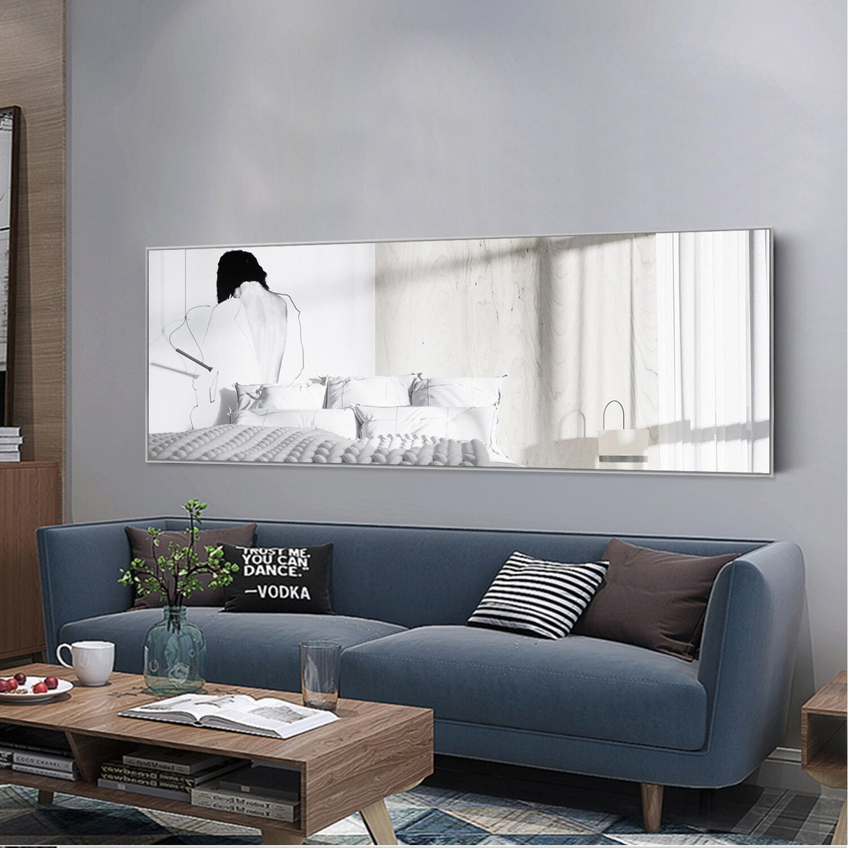 Modern and Contemporary Thin Frame Wall Mirror Full Length Mirror